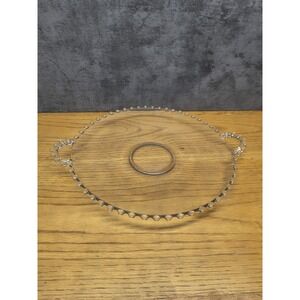 Vintage Imperial Candlewick Beaded Edge Glass Cake Torte Platter‎